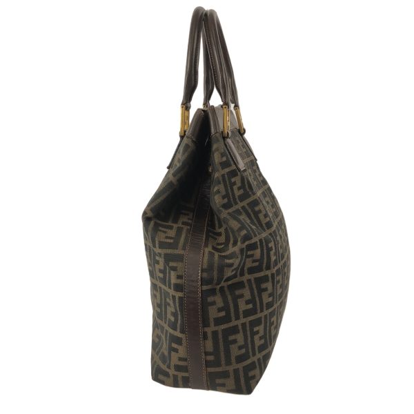 37629053 2 Fendi Tote Bag Jacquard Dark Brown Black