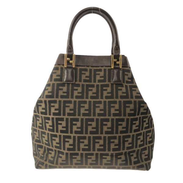 37629053 3 Fendi Tote Bag Jacquard Dark Brown Black