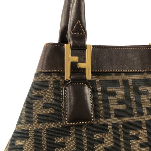 37629053 9 Fendi Tote Bag Jacquard Dark Brown Black