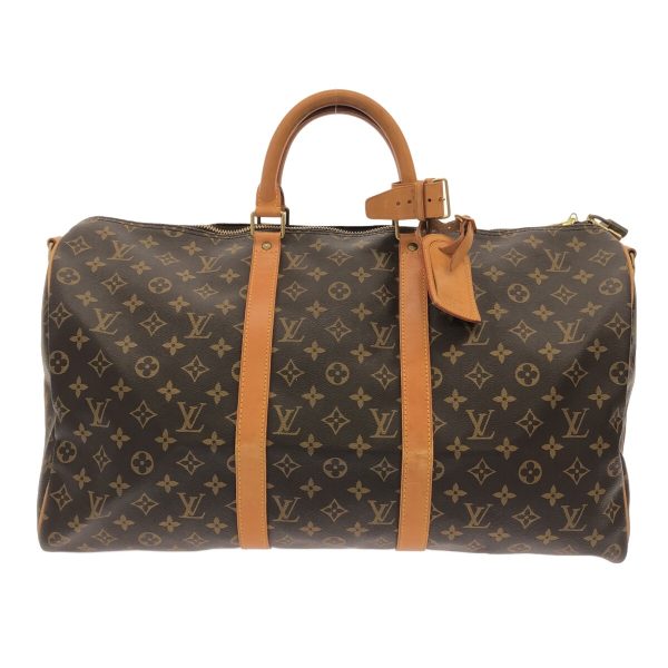 37629054 1 Louis Vuitton Keepall Bandouliere Monogram Canvas Boston Bag Brown