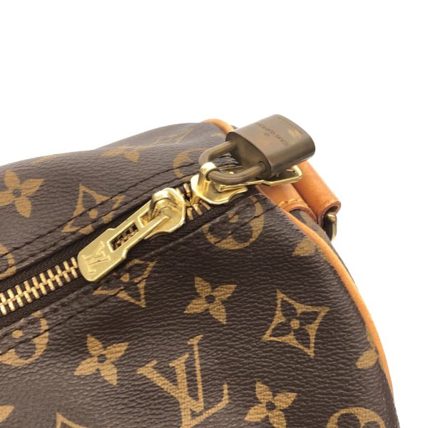 37629054 11 Louis Vuitton Keepall Bandouliere Monogram Canvas Boston Bag Brown