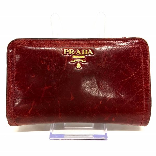 37630002 1 Prada Bifold Wallet Leather Red