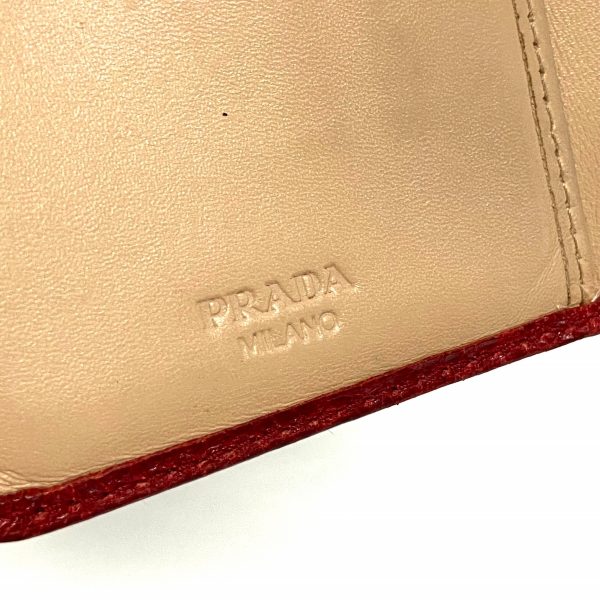 37630002 5 Prada Bifold Wallet Leather Red