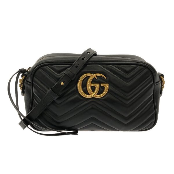 37630633 1 Gucci Gg Marmont Leather Quilted Shoulder Bag Black