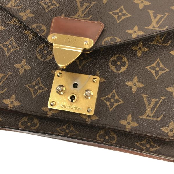 37630856 11 Louis Vuitton Monceau Monogram Canvas Handbag Brown