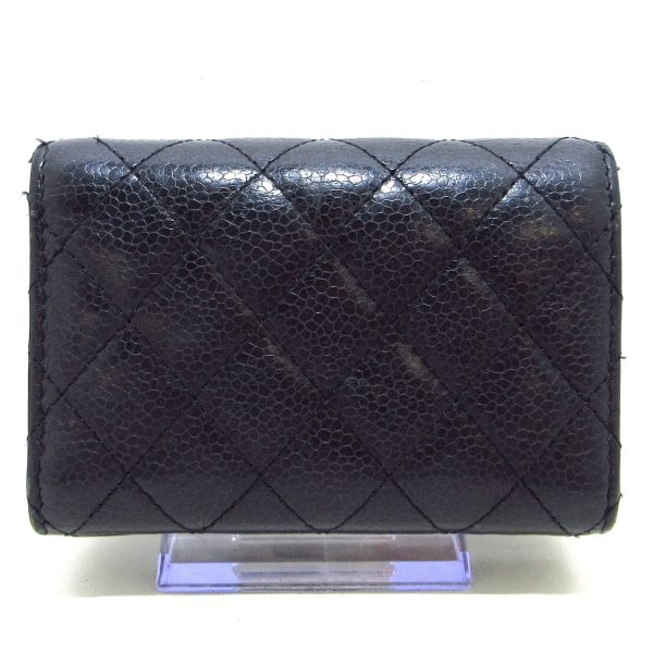 37631819 2 Chanel Boy Chanel Matelasse Trifold Wallet Coco Mark Gold Hardware Caviar Skin Black