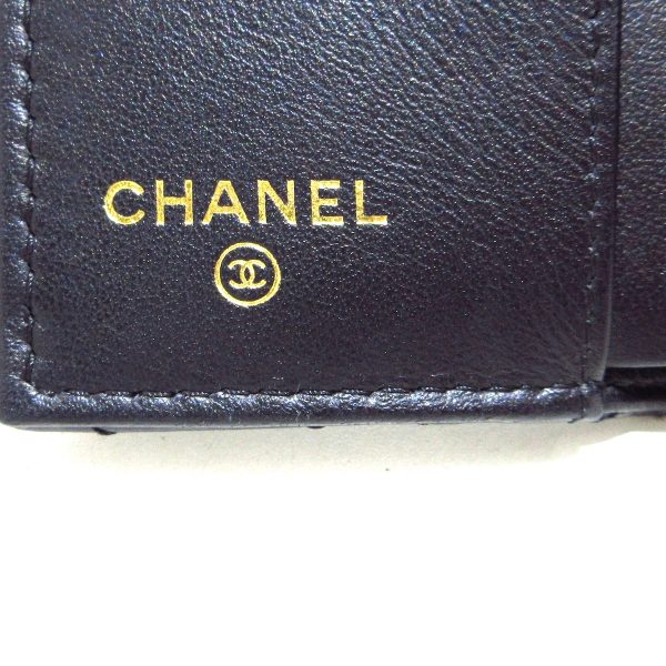 37631819 5 Chanel Boy Chanel Matelasse Trifold Wallet Coco Mark Gold Hardware Caviar Skin Black