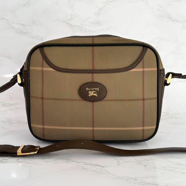 3765207 Burberry Shoulder Bag Nova Check Brown