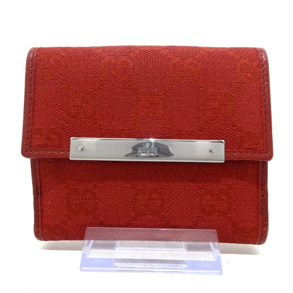 37670139 1 Gucci Metal Bar Jacquard Wallet Red