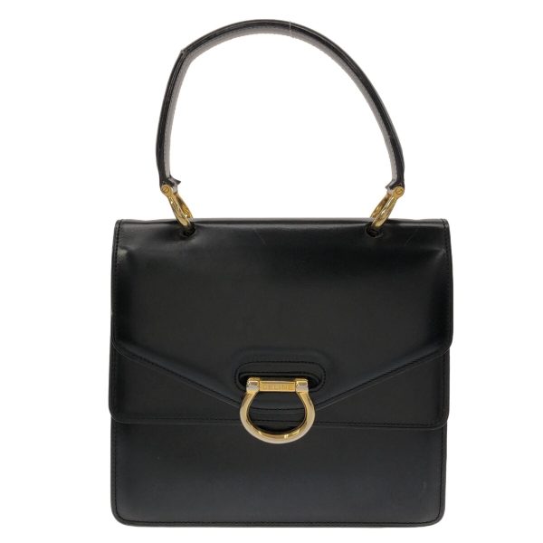 37671601 1 Celine Gancini Leather Handbag Black