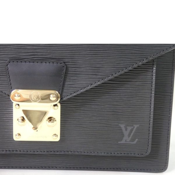 37673 7 Louis Vuitton Monceau Epi Handbag Black