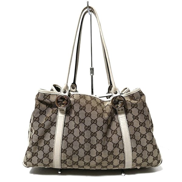 37673408 3 Gucci Gg Twins Jacquard Tote Bag Brown