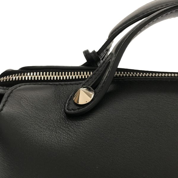 37675332 9 Fendi Handbag Leather Black Silver