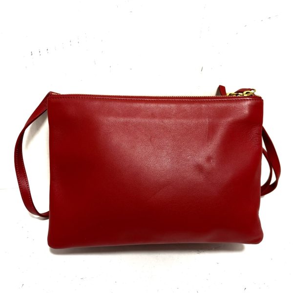 37678087 3 Celine Tri Large Leather Shoulder Bag Red