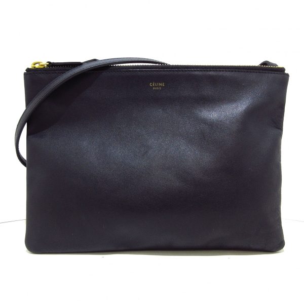 37688951 1 Celine Leather Trio Large Shoulder Bag Navy