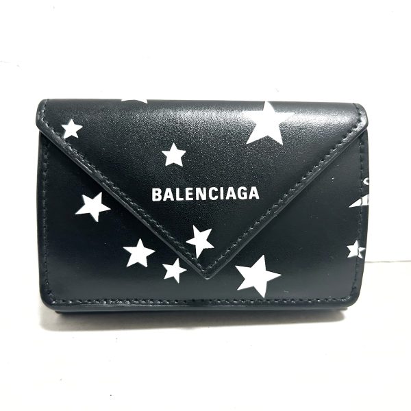 37696731 1 Balenciaga Paper Mini Wallet Star Leather Wallet Black