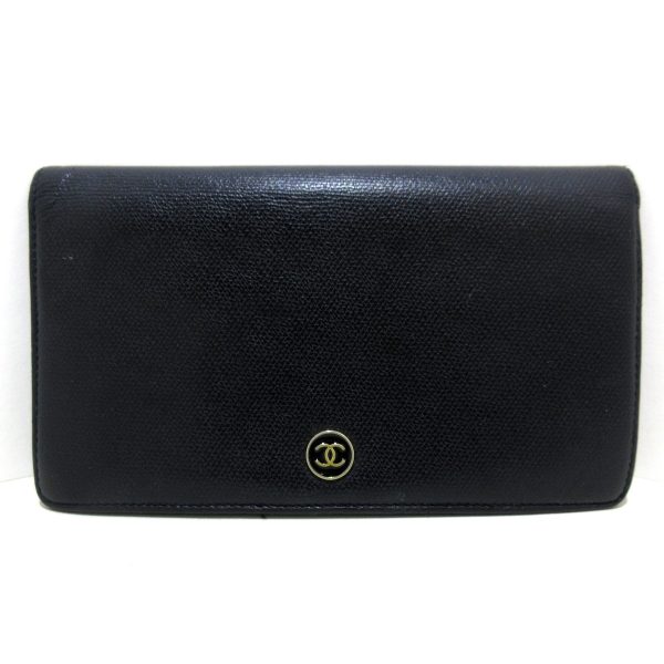 37701229 1 Chanel Coco Button Long Wallet Caviar Skin Black