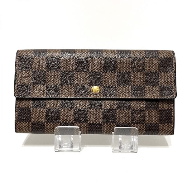 37713796 1 Louis Vuitton Portefeuille Sara Canvas Damier Long Wallet Ebene