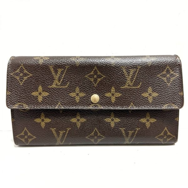 37726030 1 Louis Vuitton Pochette Porte Canvas Monogram Long Wallet Brown