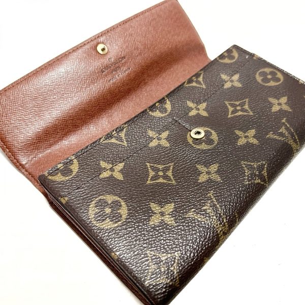 37726030 3 Louis Vuitton Pochette Porte Canvas Monogram Long Wallet Brown