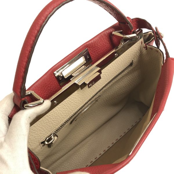 37737860 6 Fendi Handbag Leather Red