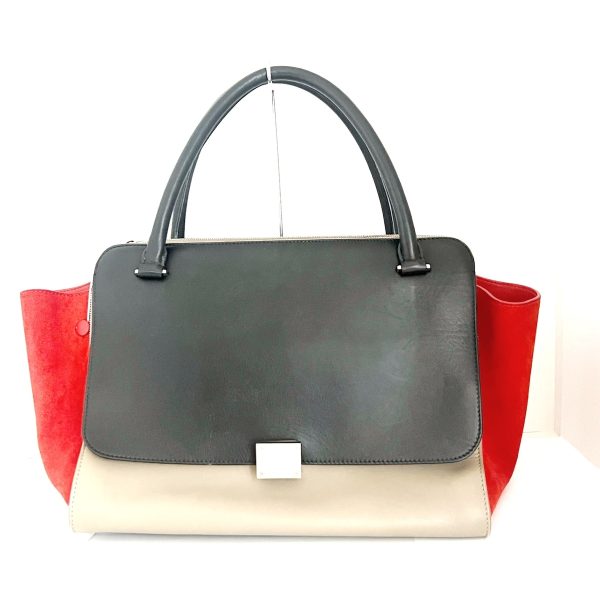 37740542 1 Celine Trapeze Large Leather Suede Tote Bag Gray