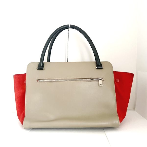 37740542 3 Celine Trapeze Large Leather Suede Tote Bag Gray