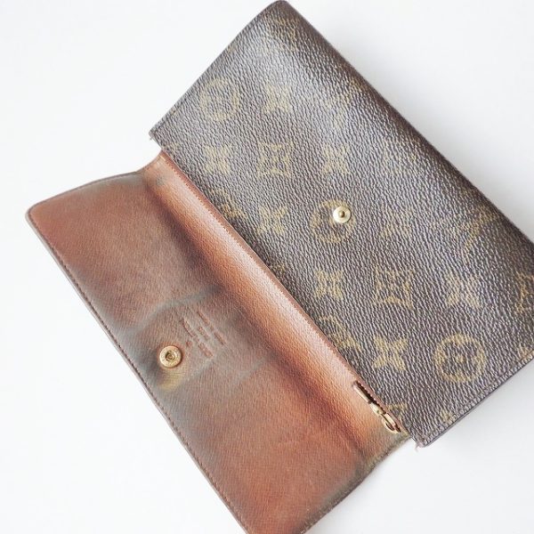 37744042 3 Louis Vuitton Pochette Porte Mone Canvas x Long Wallet Brown