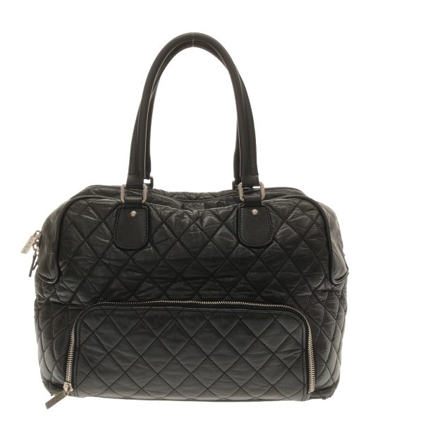 37748480 1 Chanel Paris New York Line Boston Bag Calfskin Black