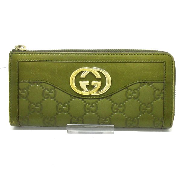 37749806 1 Gucci Interlocking G Leather Wallet Khaki