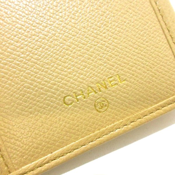 37749810 5 Chanel Coco Button Long Wallet Leather Beige