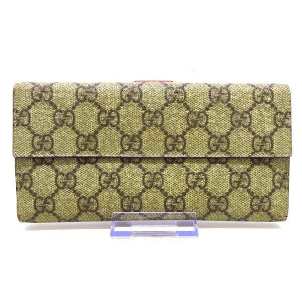 37750638 2 Gucci Gg Supreme Pvc Wallet Beige