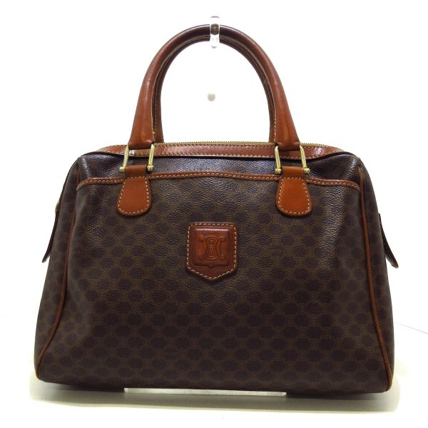 37750663 1 Celine Macadam Pattern PVC Handbag Brown