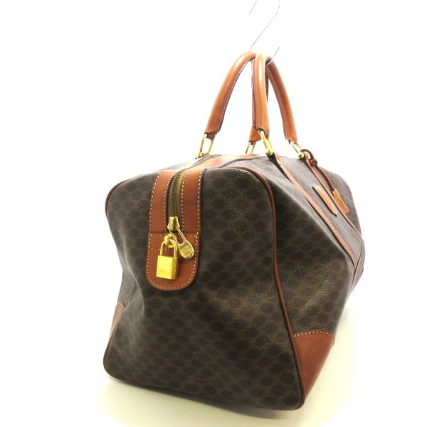 37750666 2 Celine Macadam Pattern PVC Boston Bag Brown