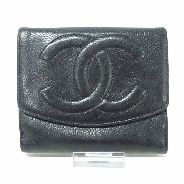 37756647 1 Chanel W Hook Wallet Caviar Skin Black