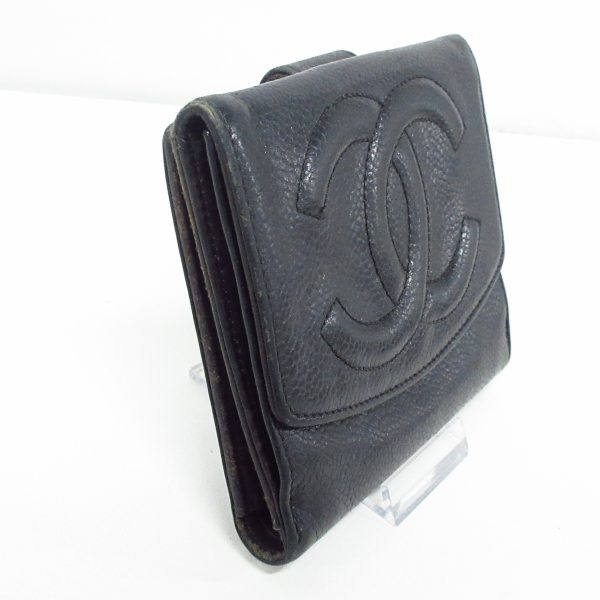 37756647 7 Chanel W Hook Wallet Caviar Skin Black