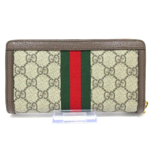 37756694 2 Gucci Ophidia Zip Around Wallet Gray Dark Brown Multi