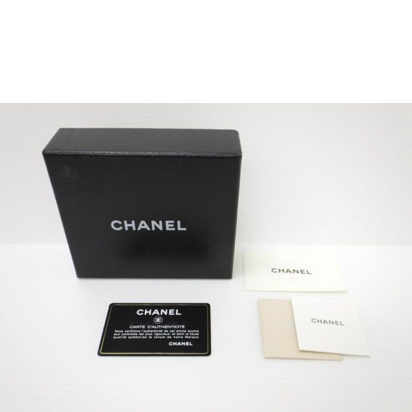 37758 6 Chanel Cambon Line W Hook Bifold Wallet Black