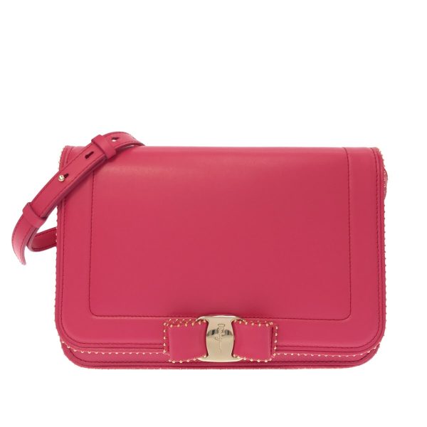 37759357 1 Salvatore Ferragamo Vara Leather Shoulder Bag Pink