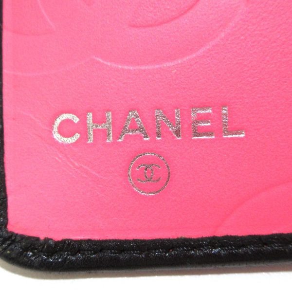 37763392 5 Chanel Cambon Line Lambskin Enamel Long Wallet Black