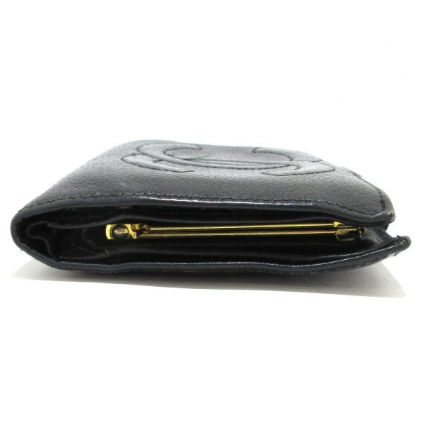 37763395 9 Chanel Bifold Coco Mark Caviar Skin Wallet Black