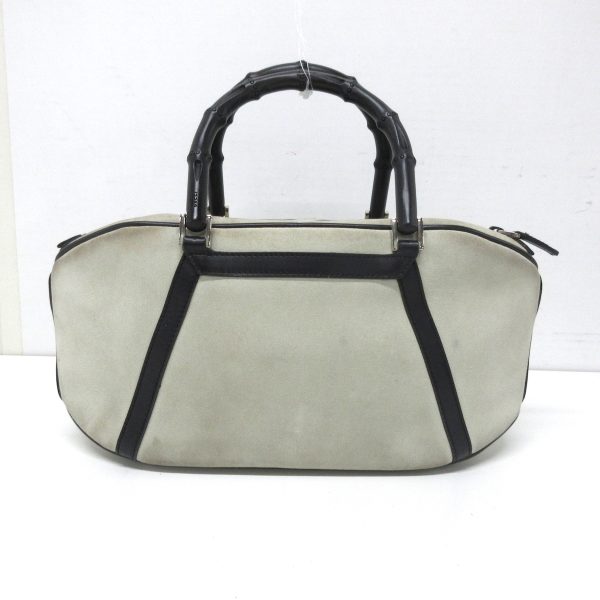 37763427 3 Gucci Bamboo Suede Handbag Light Gray