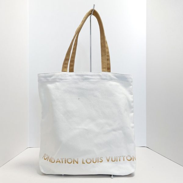 37763469 3 Louis Vuitton Fondation Canvas Tote Bag White Brown