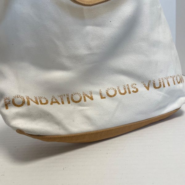 37763469 8 Louis Vuitton Fondation Canvas Tote Bag White Brown