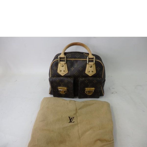 37765 9 Louis Vuitton Manhattan Monogram Handbag Brown