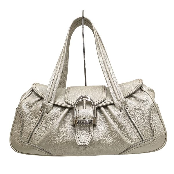 37777915 1 Celine Large Chouquette Leather Shoulder Bag Silver