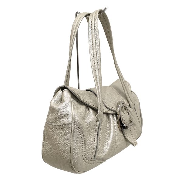 37777915 2 Celine Large Chouquette Leather Shoulder Bag Silver