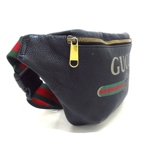 37779963 2 Gucci Print Leather Waist Pouch Black