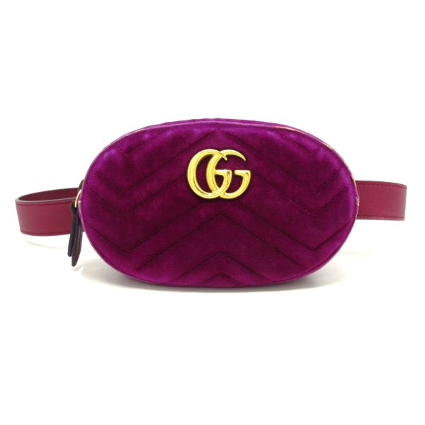 37780538 1 Gucci Gg Marmont Velor Waist Pouch Purple