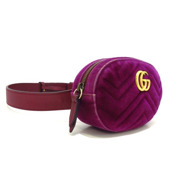 37780538 2 Gucci Gg Marmont Velor Waist Pouch Purple